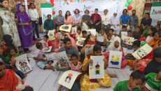 অটিস্টিক শিশুদের চিত্রাঙ্কণ প্রতিযোগিতা ও ঈদ উপহার দিয়ে বিশ্ব অটিজম দিবস পালন করলো (বিএএফ)