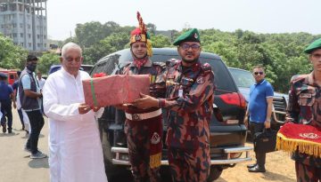 বান্দরবানের রুমায় বিজিবি কর্তৃক মাননীয় স্বরাষ্ট্রমন্ত্রীকে গার্ড অব অনার প্রদান