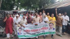 আওয়ামী লীগ সরকারের পতনে  মতলব উত্তরে ড্যাব নেতা ডা. শামীমের নেতৃত্বে আনন্দ মিছিল
