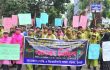 চাঁদপুরে নার্সিং ও মিডওয়াইফারি সংস্কার পরিষদের কালো পতাকা মিছিল