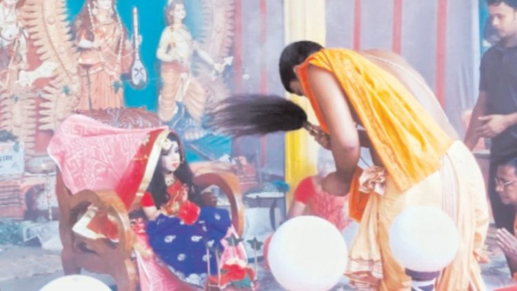 জয়পুরহাটে মহা অষ্টমীতে ‘শুদ্ধাতা কুমারি পূজা’ অনুষ্ঠিত