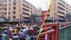 মিরপুরে পোশাক শ্রমিকদের রাস্তা অবরোধ করে বিক্ষোভ