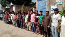 মুরাদনগরে প্রবাসীর জমি দখলের প্রতিবাদে মানববন্ধন