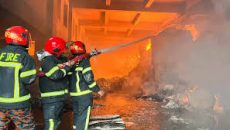 মেঘনা গ্রুপের টিস্যু কারখানার আগুন ১৩ ঘণ্টায়ও নেভেনি