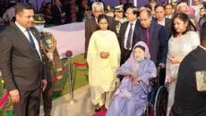 সেনাকুঞ্জে সংবর্ধনা অনুষ্ঠানে খালেদা জিয়া