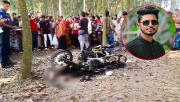 চুয়াডাঙ্গায় মোটরসাইকেলসহ যুবককে পুড়িয়ে হত্যা
