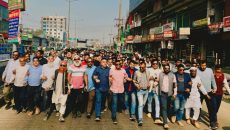 সন্ত্রাস নৈরাজ্য চাঁদাবাজ ও মাদকের বিরুদ্ধে ডেমরায় বিএনপির বিক্ষোভ