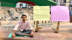 মেডিকেল সেন্টার সংস্কার সহ তিন দফা দাবিতে অবস্থান কর্মসূচি জবি শিক্ষার্থীর