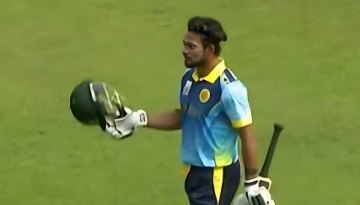 মেজাজ হারালেন শান্ত আউট হয়ে ছুড়লেন হেলমেট