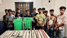 ধলেশ্বরী নদীতে দেশীয় অস্ত্রসহ কিশোর গ্যাংয়ের ১৬ সদস্য গ্রেফতার