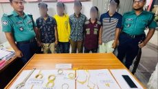 ক্যান্টনমেন্ট এলাকায় চুরির ঘটনায় চোরাই মালামাল উদ্ধারসহ পাঁচ পেশাদার চোর গ্রেফতার