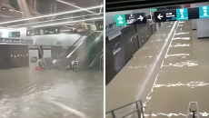 ভারতে নবনির্মিত আন্ডারগ্রাউন্ড মেট্রো স্টেশনে হাঁটুজল