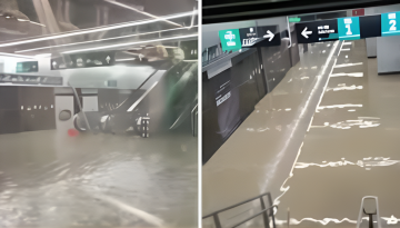 ভারতে নবনির্মিত আন্ডারগ্রাউন্ড মেট্রো স্টেশনে হাঁটুজল