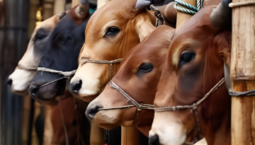 তুমুল বৃষ্টি উপেক্ষা করেই চলছে পশুর হাটে বেচাকেনা