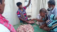 রাজশাহীতে বাড়ী বাড়ী থেকে পাওয়া কোরবানির মাংস বিক্রী হচ্ছে খোলা বাজারে