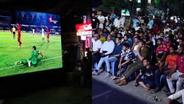 বড় পর্দায় বাংলাদেশ বনাম সিঙ্গাপুর ফুটবল ম্যাচ দেখার সুযোগ করে দিলেন বিএনপি নেতা আমিনুল হক