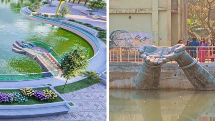 ভাঙা হচ্ছে না ‘বিতর্কিত’ ভাস্কর্য ‘অঞ্জলি লহ মোর’, ফিরছে মূল নকশায়
