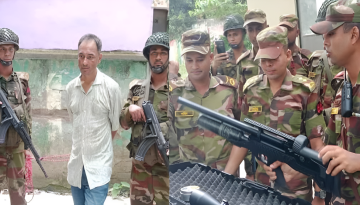 সাতক্ষীরায় সাবেক এমপির বাড়িতে সেনাবাহিনীর অভিযান, অস্ত্রসহ ছেলে আটক