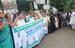 চাঁদপুরের মতলব উত্তরে ফরহাদ হত্যার বিচার দাবিতে লাশ নিয়ে থানার সামনে বিক্ষোভ