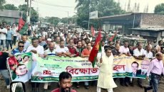 বৃষ্টিকে উপেক্ষা করে দাউদকান্দিতে বিএনপির বিক্ষোভ মিছিল