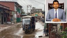 নারায়ণগঞ্জের হাজীগঞ্জ-সস্তাপুর সড়কে জলজট, জেলা প্রশাসকের হস্তক্ষেপ কামনা