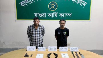 মাগুরায় সেনাবাহিনীর অভিযানে অস্ত্রসহ বিএনপি নেতা ও আওয়ামী লীগ কর্মী গ্রেপ্তার