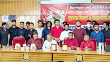জুলাই গণঅভ্যুত্থান স্মরণে খিলগাঁও মডেল কলেজে পুরস্কার বিতরণ ও ডকুমেন্টারি প্রদর্শনী