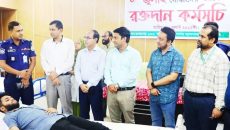 ঝালকাঠিতে জুলাই যোদ্ধাদের স্মরণে বিনামূল্যে চিকিৎসা ও রক্তদান কর্মসূচী পালিত