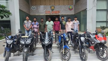 ছয়টি চোরাই মোটরসাইকেলসহ রাজধানীতে ছয় চোর গ্রেফতার