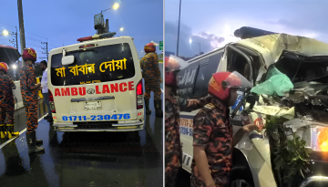 মুন্সীগঞ্জে এক্সপ্রেসওয়েতে পৃথক দুই অ্যাম্বুলেন্স দুর্ঘটনা, আহত ৬