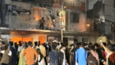 আবারও জাতীয় পার্টির কার্যালয়ে হামলা-আগুন, গুলিবিদ্ধ ২