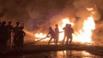 মৌলভীবাজারে তেলের লাইনের লিকেজ থেকে আগুন, দ্বগ্ধ ২