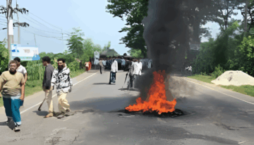 ফরিদপুর মহাসড়কে আবারও অবরোধ, যান চলাচল বন্ধ