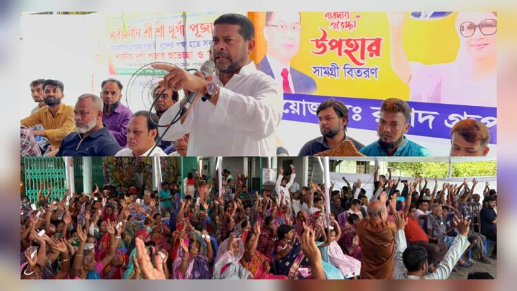 ঢাকা-১৮ আসনের উত্তরখানে দুর্গাপূজায় হিন্দু সম্প্রদায়ের পাশে এম কফিল উদ্দিন আহমেদ