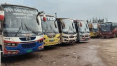 ঢাকা-ময়মনসিংহ রুটে বাস চলাচল বন্ধ, দুর্ভোগে যাত্রীরা