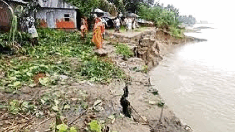 গাইবান্ধায় তীব্র নদীভাঙন: পানি কমলেও থামছে না দুঃস্বপ্ন