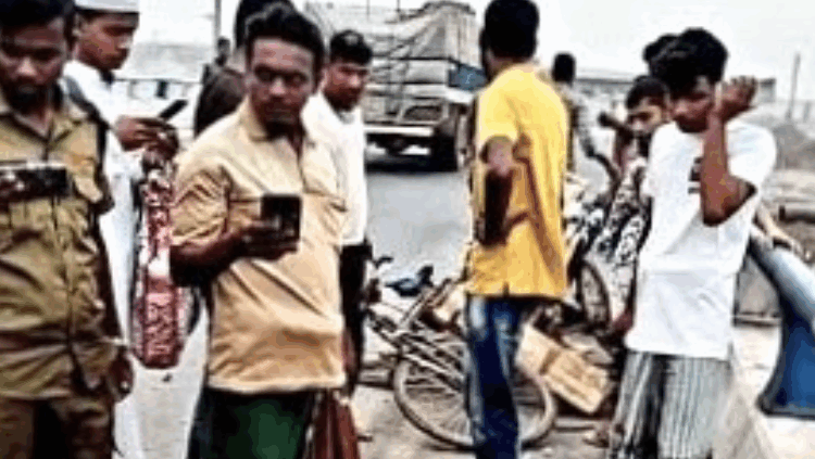 উল্লাপাড়ায় ট্রাকের ধাক্কায় ভ্যানচালকের মৃত্যু