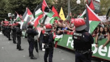 স্পেনে ইসরায়েলবিরোধী বিক্ষোভ: পুলিশ-জনতার মুখোমুখি