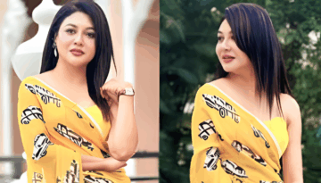 হলুদ শাড়িতে মায়া ছড়ালেন জয়া আহসান
