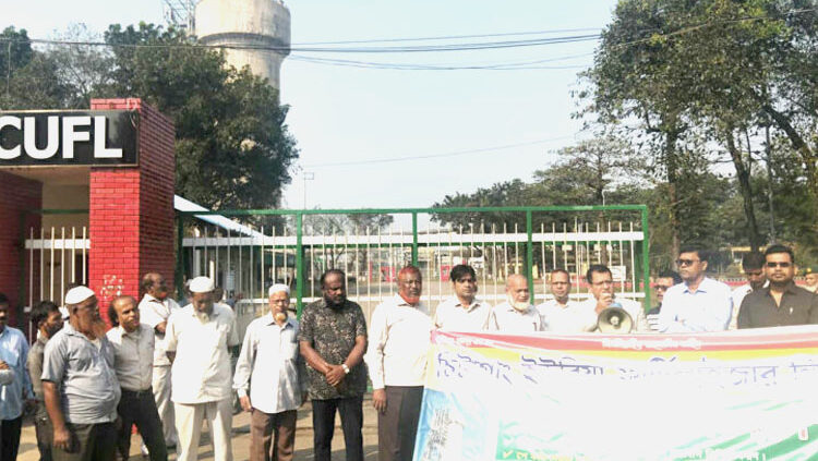 সিইউএফএলে বেতন বৈষম্য দূর ও গ্যাস সরবরাহের দাবিতে বিক্ষোভ