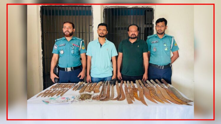 গাজীপুরে রাতের আধারে অভিযান: দেশীয় অস্ত্রসহ দুই দুষ্কৃতিকারী গ্রেপ্তার