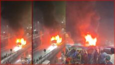 এবার ধোলাইপাড়ে যাত্রীবাহী বাসে আগুন, মুহূর্তে ছড়াল আতঙ্ক