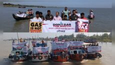 জীবাশ্ম গ্যাস সম্প্রসারণের বিরুদ্ধে নয় নদীতে নৌবহরের গর্জন