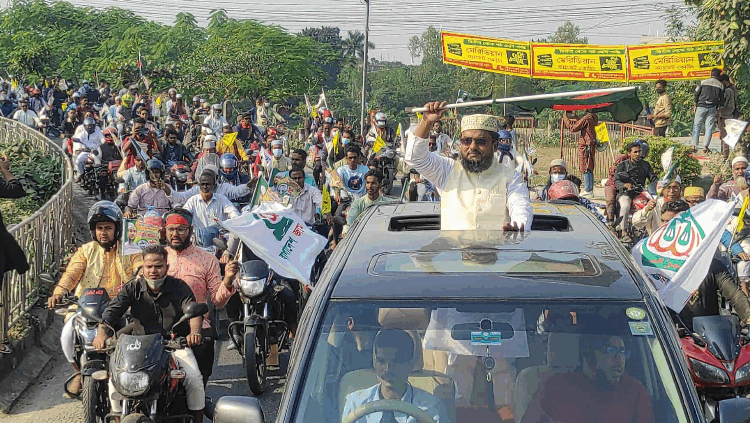 ঠাকুরগাঁও-১ আসনে জামায়াত প্রার্থীর মোটরসাইকেল শোডাউন