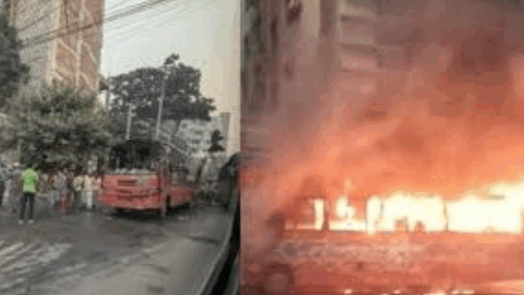ভোরে রাজধানীতে পৃথক দুই স্থানে দুই বাসে অগ্নিসংযোগ