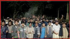 হাদির ওপর হত্যাচেষ্টার প্রতিবাদে ইবিতে শিক্ষার্থীদের বিক্ষোভ