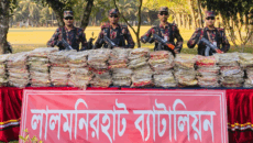 সীমান্তে ২৭ লাখ টাকার স্বর্ণ কাতান শাড়ি জব্দ করল বিজিবি