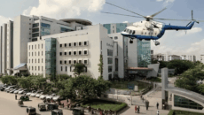 খালেদা জিয়ার নিরাপত্তায় এভারকেয়ারের পাশে হেলিকপ্টার মহড়া