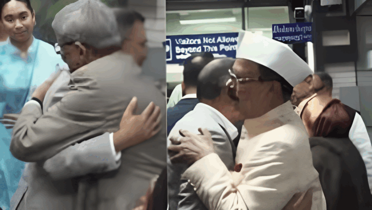 দেশে পা রেখে আবেগঘন আলিঙ্গনে তারেক-ফখরুল