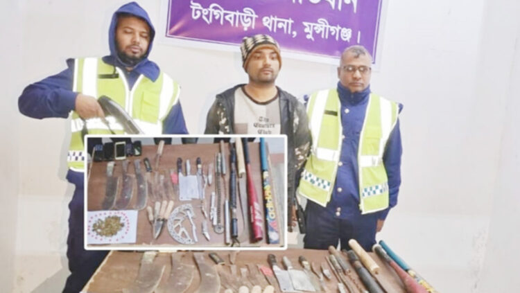 মুন্সীগঞ্জে অস্ত্র ও মাদকসহ ‘শীর্ষ সন্ত্রাসী’ সম্রাট গ্রেপ্তার